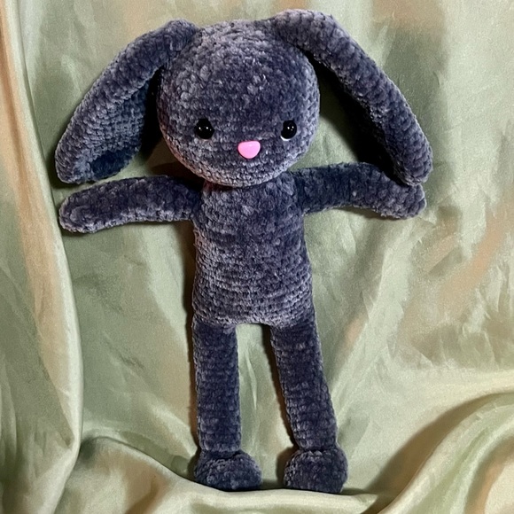 Adorable Bunny Rabbit Doll Handmade Soft and Cuddly Crochet Plush One of a Kind - Picture 1 of 8